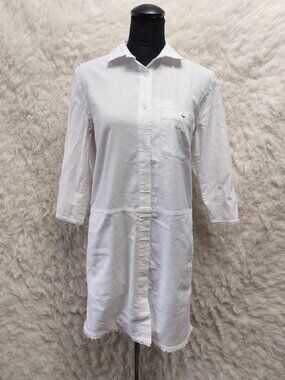 Lululemon Athletica White Button-Down Garment Aesthetic Shirt Dress  8/M